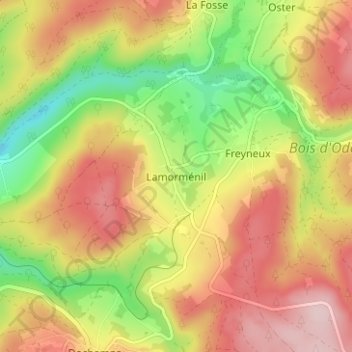 Топографическая карта Lamorménil, высота, рельеф