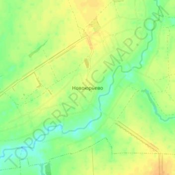 Топографическая карта Новоюрьево, высота, рельеф
