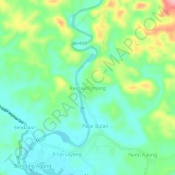 Топографическая карта Rantau Panjang, высота, рельеф