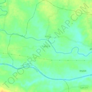 Топографическая карта Nandra, высота, рельеф
