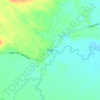 Топографическая карта Сой, высота, рельеф