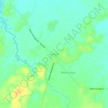 Топографическая карта Gantar, высота, рельеф