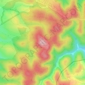 Топографическая карта Hill 400, высота, рельеф
