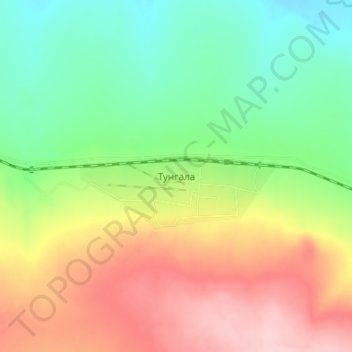 Топографическая карта Тунгала, высота, рельеф