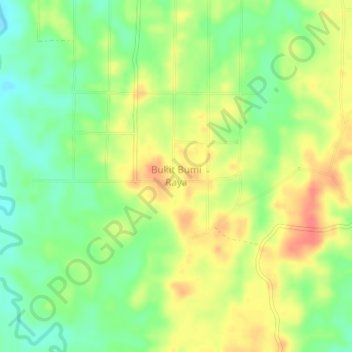 Топографическая карта Bukit Bumi Raya, высота, рельеф
