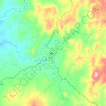 Топографическая карта Sesori, высота, рельеф
