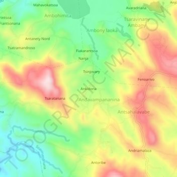 Топографическая карта Ankidona, высота, рельеф