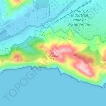 Топографическая карта Peñarroya, высота, рельеф
