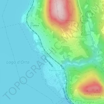 Топографическая карта Martella, высота, рельеф