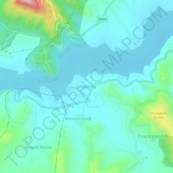 Топографическая карта Malkhed, высота, рельеф