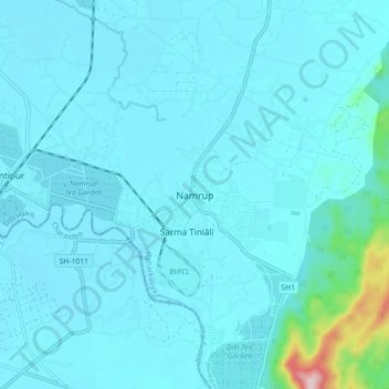 Топографическая карта Namrup, высота, рельеф