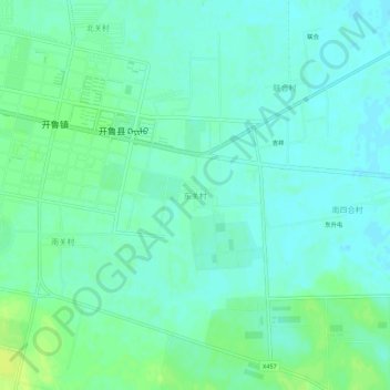 Топографическая карта 东关村, высота, рельеф
