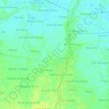 Топографическая карта Paloh, высота, рельеф