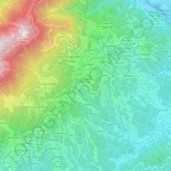 Топографическая карта Ronco, высота, рельеф