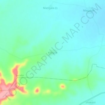 Топографическая карта Khopdi, высота, рельеф
