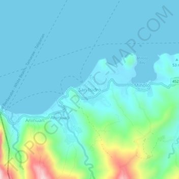 Топографическая карта San Isidro, высота, рельеф