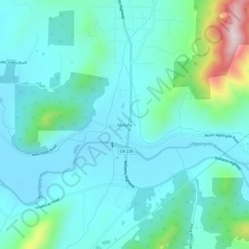 Топографическая карта Murphy, высота, рельеф