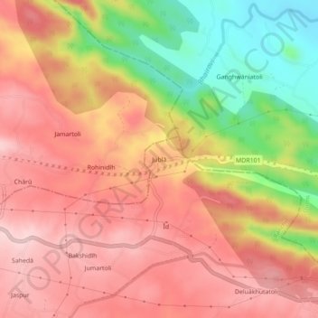 Топографическая карта Jublā, высота, рельеф