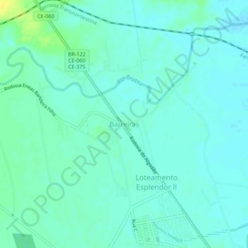 Топографическая карта Barreiras, высота, рельеф