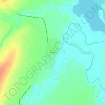 Топографическая карта Похлебин, высота, рельеф