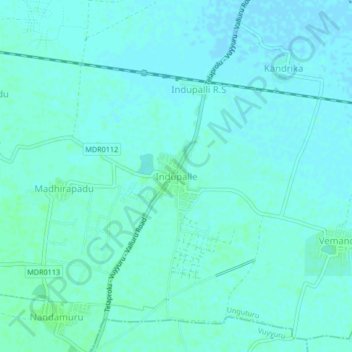 Топографическая карта Indupalle, высота, рельеф