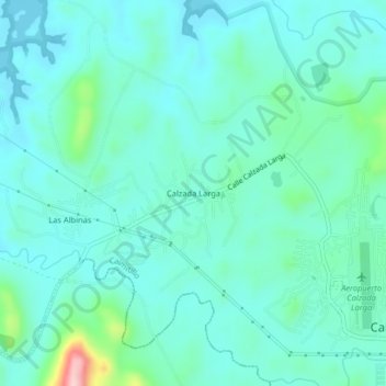 Топографическая карта Calzada Larga, высота, рельеф
