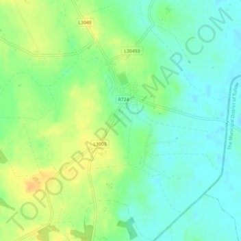 Топографическая карта Fennagh, высота, рельеф
