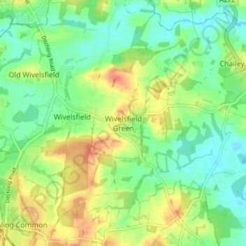 Топографическая карта Wivelsfield Green, высота, рельеф