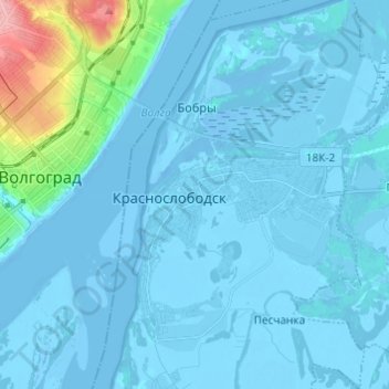 Топографическая карта Краснослободск, высота, рельеф