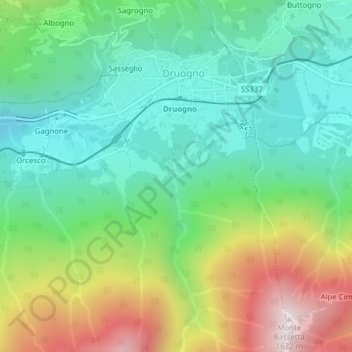 Топографическая карта Rassia, высота, рельеф
