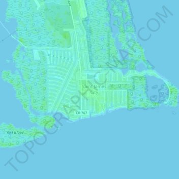 Топографическая карта Shangri-La Mobile Home Park, высота, рельеф