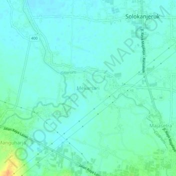 Топографическая карта Mekarsari, высота, рельеф