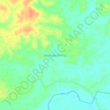 Топографическая карта Serdang Kuring, высота, рельеф