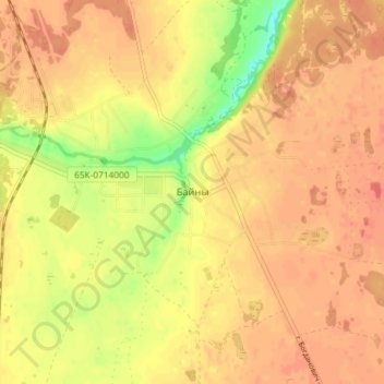 Топографическая карта Байны, высота, рельеф