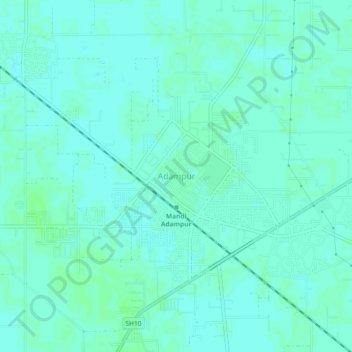 Топографическая карта Adampur, высота, рельеф