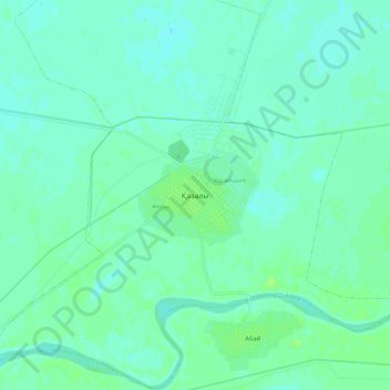 Топографическая карта Казалы, высота, рельеф