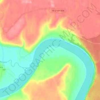 Топографическая карта Ровдино, высота, рельеф