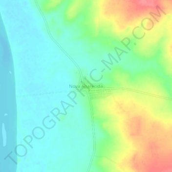 Топографическая карта Nova Aparecida, высота, рельеф