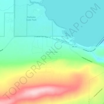 Топографическая карта Marine View, высота, рельеф