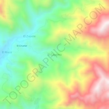 Топографическая карта El Capomo, высота, рельеф