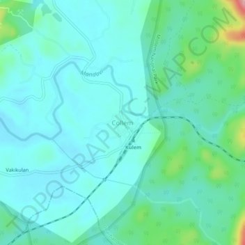 Топографическая карта Collem, высота, рельеф