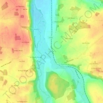 Топографическая карта La Folie, высота, рельеф
