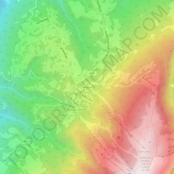 Топографическая карта Nevegal, высота, рельеф
