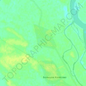 Топографическая карта Малое Колесово, высота, рельеф