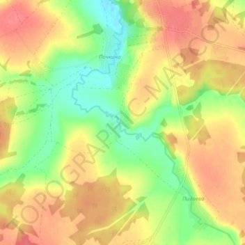 Топографическая карта Миронова, высота, рельеф