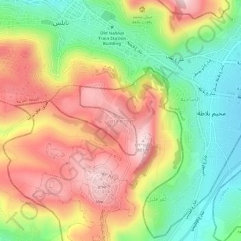 Топографическая карта Kiryat Luza, высота, рельеф