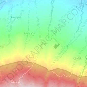 Топографическая карта Oson, высота, рельеф