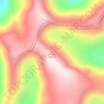 Топографическая карта Сохор, высота, рельеф