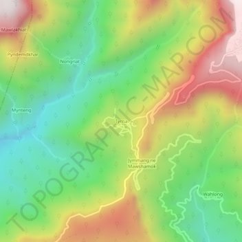 Топографическая карта Tyrna, высота, рельеф