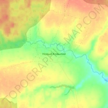 Топографическая карта Новый Ковыляй, высота, рельеф